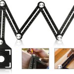 Mehrwinkelmaßstab mit Schlitz, vielseitig einsetzbar, für Fliesen, aus Aluminium, geeignet für Fliesenleger, Bauherren, Handwerker, Schreiner und Heimwerker