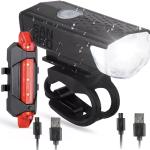 Fahrradbeleuchtung vorne und hinten, wiederaufladbar USB, 300 Lumen, 3 Modi, IPX6 wasserdicht