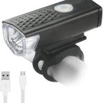 Fahrradbeleuchtung vorne und hinten, wiederaufladbar USB, 300 Lumen, 3 Modi, IPX6 wasserdicht
