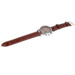 Luminous, Montre à cadran rond, à trois fonctions 3, bracelet en cuir, pour homme, marron