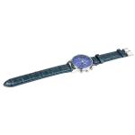 Luminoso, Orologio con quadrante rotondo, con tre 3 funzioni, cinturino in escavatore, per uomo, blu